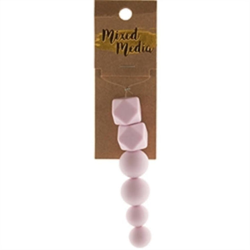 AussieSuperStore Jewellery Making Supplies Lilac Silicone Hexagon and Round Beads (in 7 colours) Silicone Hexagon and Round Beads (in 7 colours) | Jewellery Making Beads | Jewellery Making Supplies 9323823200503 MM18026